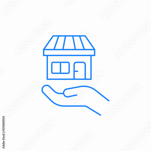 house hand icon sign vector