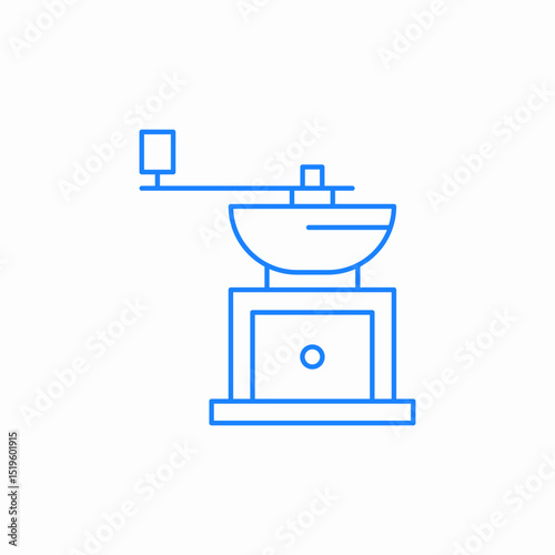 manual coffee grinder icon sign vector