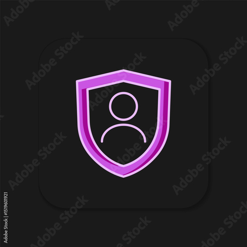Filled outline Life insurance with shield icon isolated on black background. Security, safety, protection, protect concept. Flat filled outline style with shadow. Vector