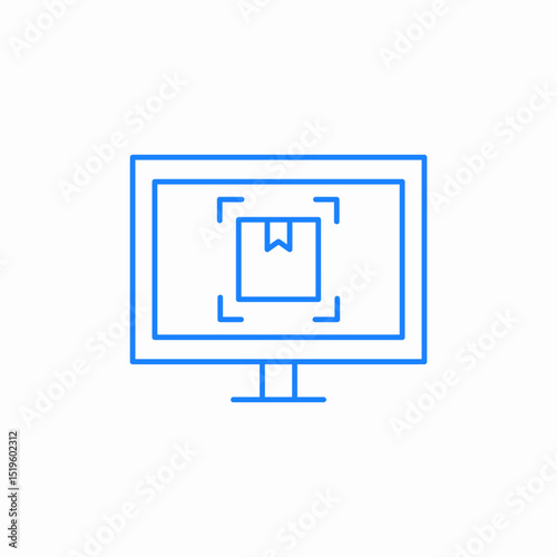 monitor box scan icon sign vector