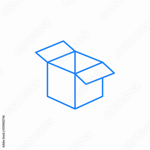 open cardboard box icon sign vector