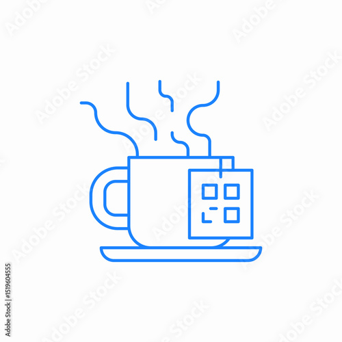 steaming tea cup icon sign vector