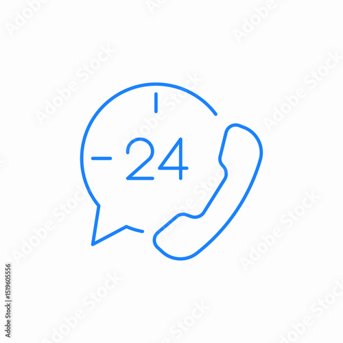 twenty four support icon sign vector