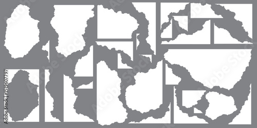 Set of paper rip texture background