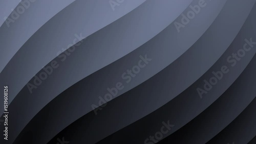 Curved dark grey abstract waves create a smooth and modern textured background, abstract texture gradient motion background animation.