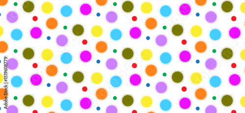 Colorful spiky circle pattern on black background