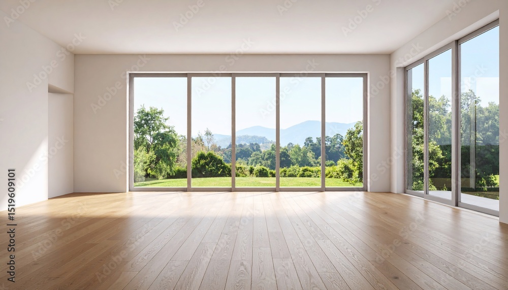 Obraz premium Empty Room with Panoramic View