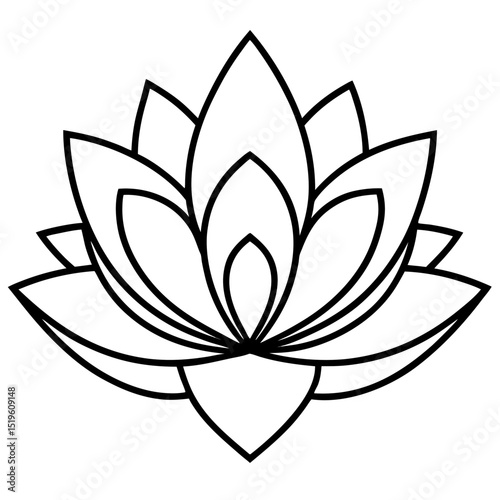 Simple Lotus Flower Vector – Egyptian Style