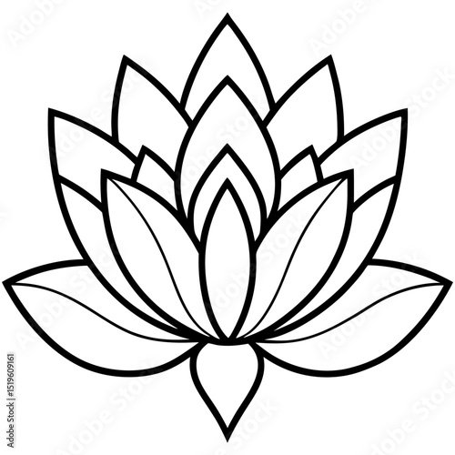 Simple Lotus Flower Vector – Egyptian Style