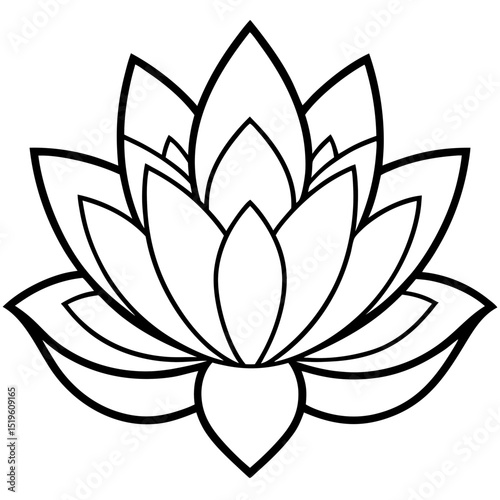 Simple Lotus Flower Vector – Egyptian Style