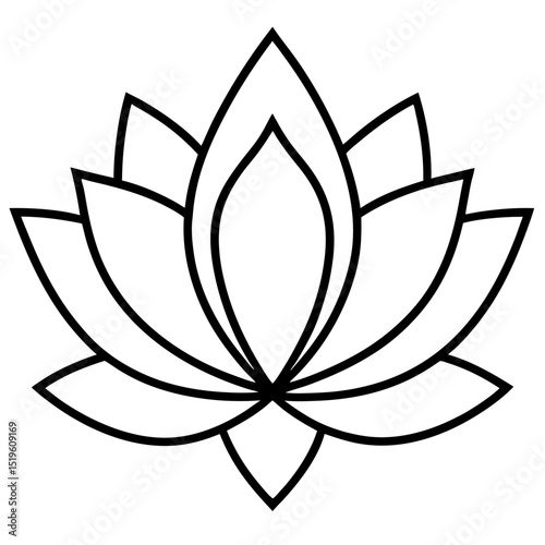 Simple Lotus Flower Vector – Egyptian Style