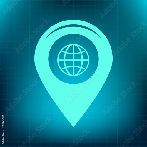 Vector icon on a blue background with a gradient