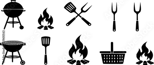 set of kitchenware tools for cooking and BBQ 