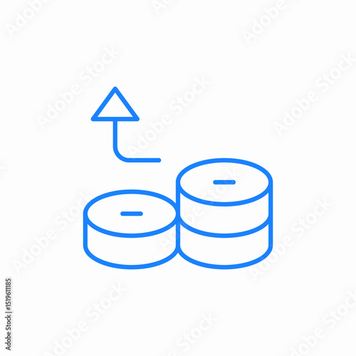 coin stack growth icon sign vector