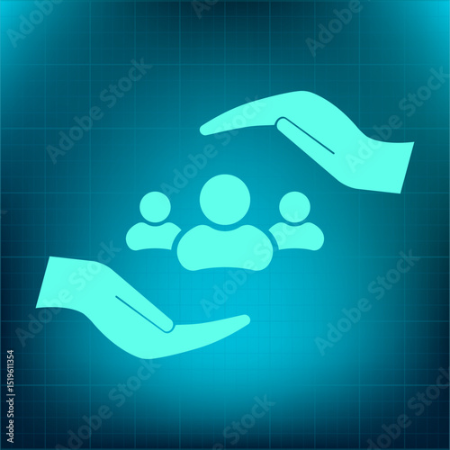 Vector icon on a blue background with a gradient