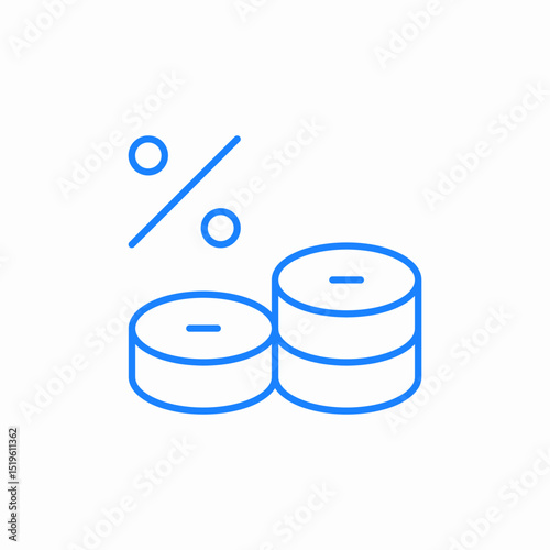 coins interest percentage icon sign vector