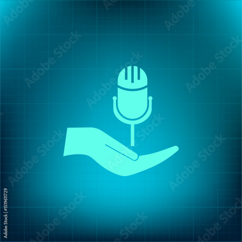 Vector icon on a blue background with a gradient
