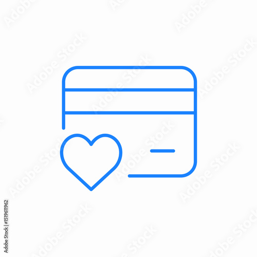 credit card heart icon sign vector