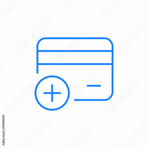 credit card add icon sign vector
