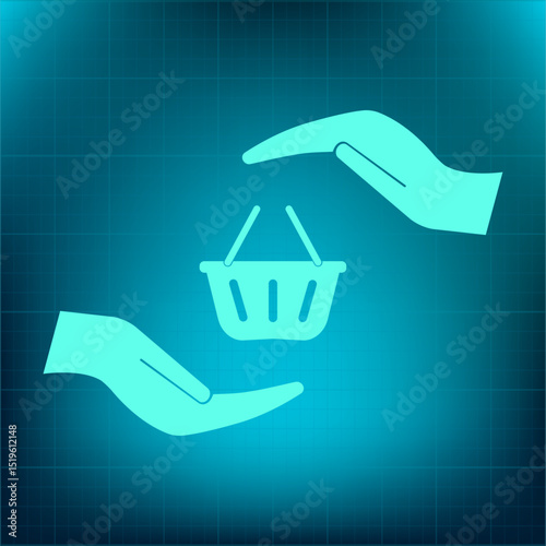 Vector icon on a blue background with a gradient