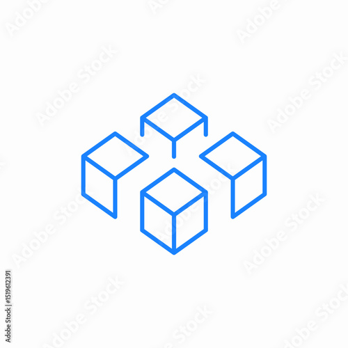 Fototapeta Naklejka Na Ścianę i Meble -  cubes multiple icon sign vector