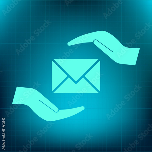 Vector icon on a blue background with a gradient