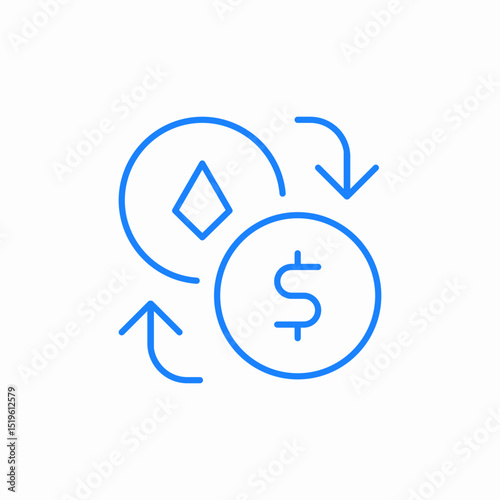 diamond currency exchange icon sign vector