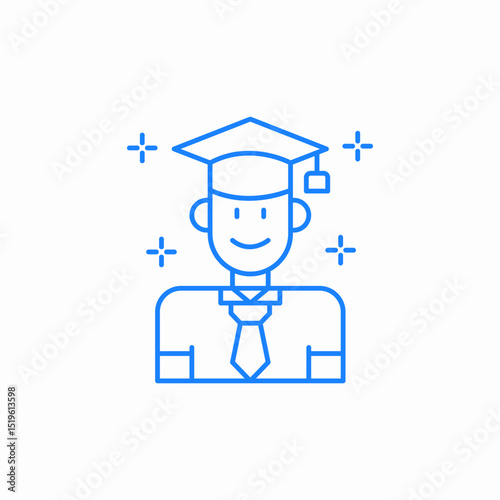 graduate student icon sign vector