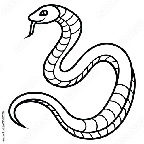 Cartoon snake illustration isolated on white background