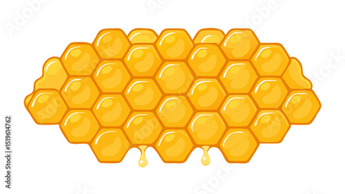 Honeycomb structure filled with golden honey, showcasing natural beauty and geometric patterns in an organic setting