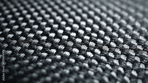 Closeup of a black and gray woven fabric texture in a repeating pattern