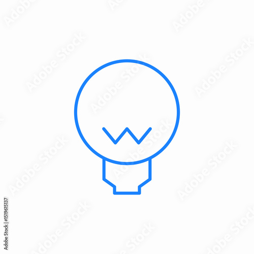 lightbulb filament icon sign vector