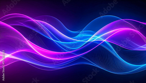 Wallpaper Mural Vibrant neon fluid waves, abstract background Torontodigital.ca