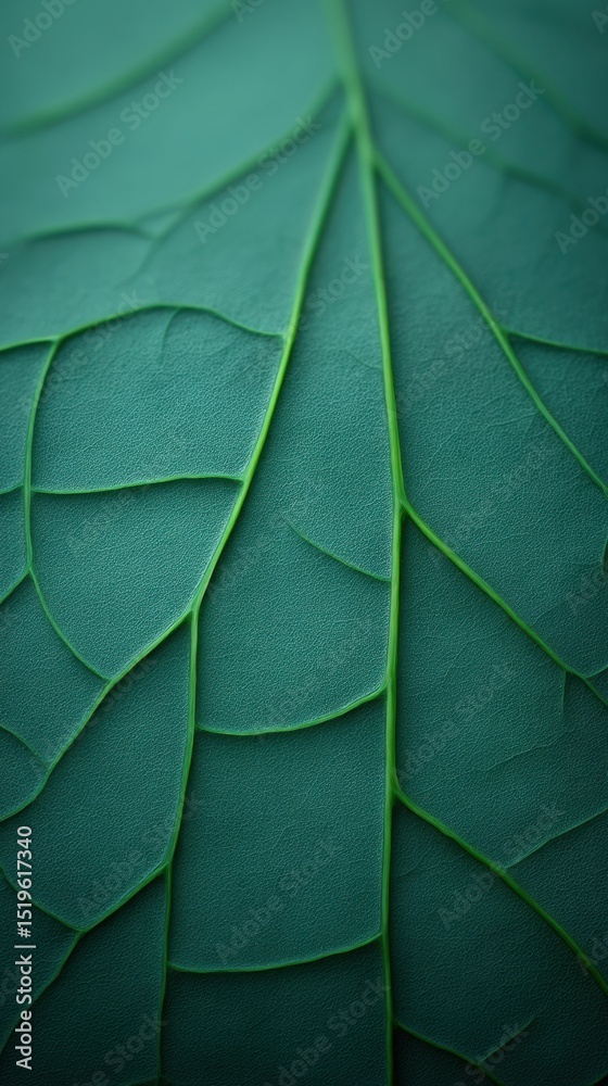 Obraz premium Close-up of Green Leaf Veins