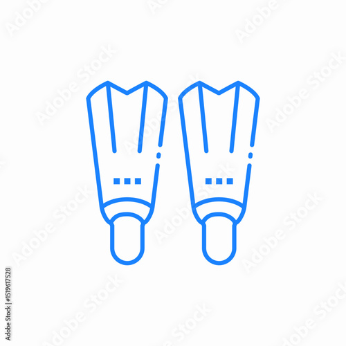 swimming fins pair icon sign vector