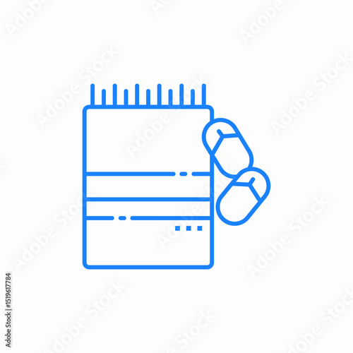 towel flip flops icon sign vector