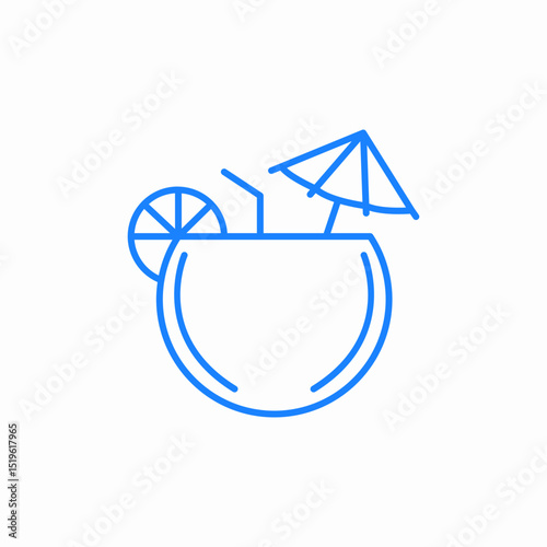 tropical drink beach icon sign vector