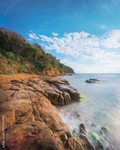 Fototapeta Naklejka Na Ścianę i Meble -  Rocks in Cala Violina beach in Maremma, Tuscany. Mediterranean sea. Italy.