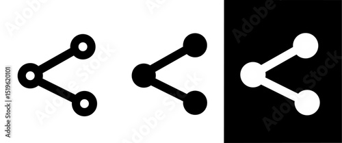 Share vector icon set collections. share icon. three connected circles icon share symbol.