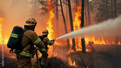 Firefighters Putting Out Forest Fire Video, Dramatic Mood, Wild Nature  