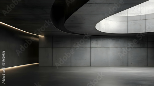 Modern Minimalist Concrete Interior Space