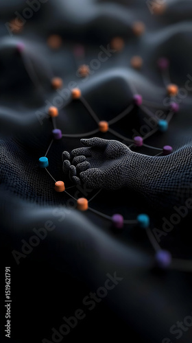 Abstract Network Connections On Dark Background