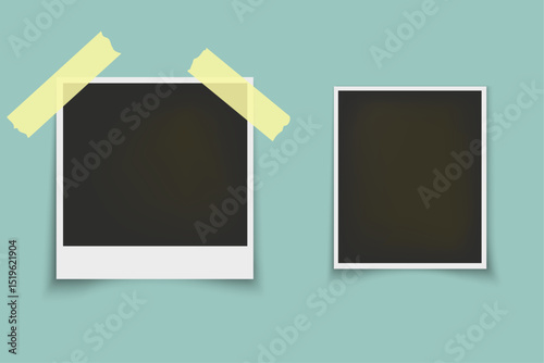 Realistic Vintage Polaroid Frame Mockup with Shadow for Retro Photo Display or Memory Album Design