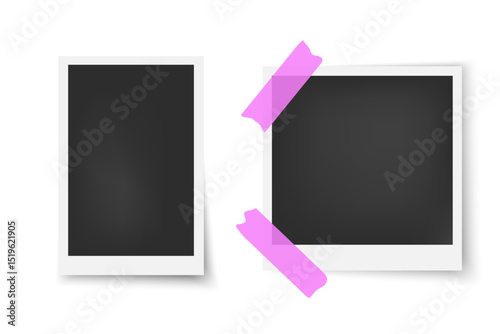 Realistic Vintage Polaroid Frame Mockup with Shadow for Retro Photo Display or Memory Album Design