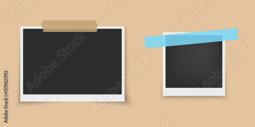 Realistic Vintage Polaroid Frame Mockup with Shadow for Retro Photo Display or Memory Album Design