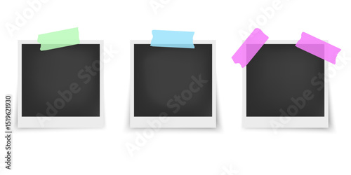 Realistic Vintage Polaroid Frame Mockup with Shadow for Retro Photo Display or Memory Album Design