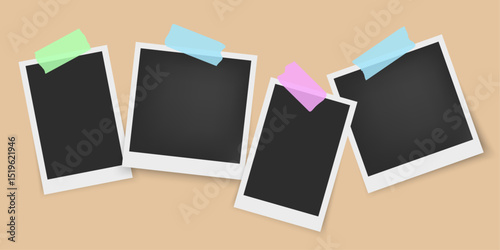 Blank Retro Polaroid Mockup with Shadow Overlay for Custom Artwork, Display or Old Photo Design
