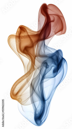 Abstract Smoke Design With Orange Reddish Brown And Blue Colors