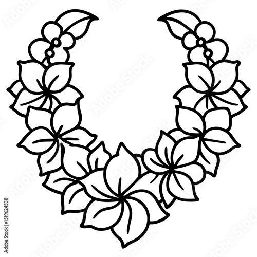 Minimalist Lei Illustration – Vector Art on White