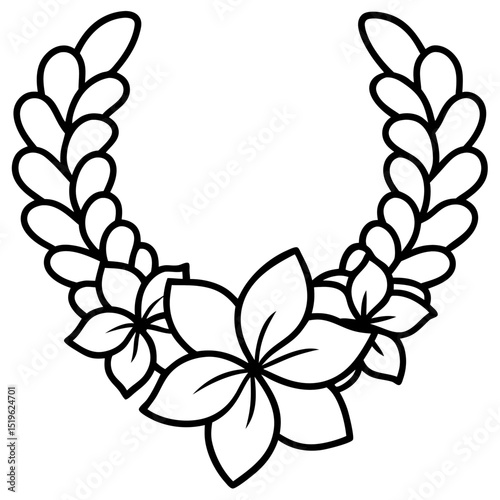 Minimalist Lei Illustration – Vector Art on White